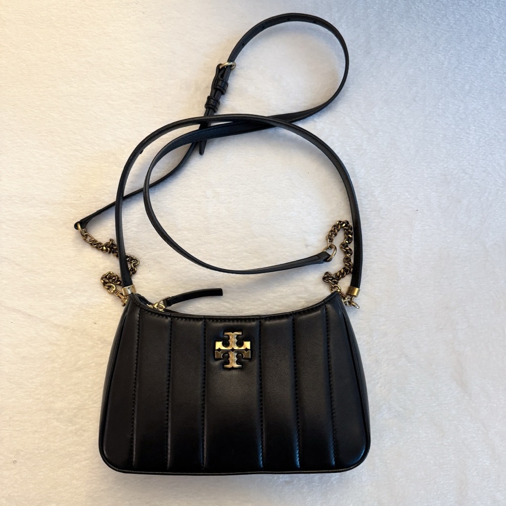 Tory Burch Black Crossbody Bag with Gold Accents